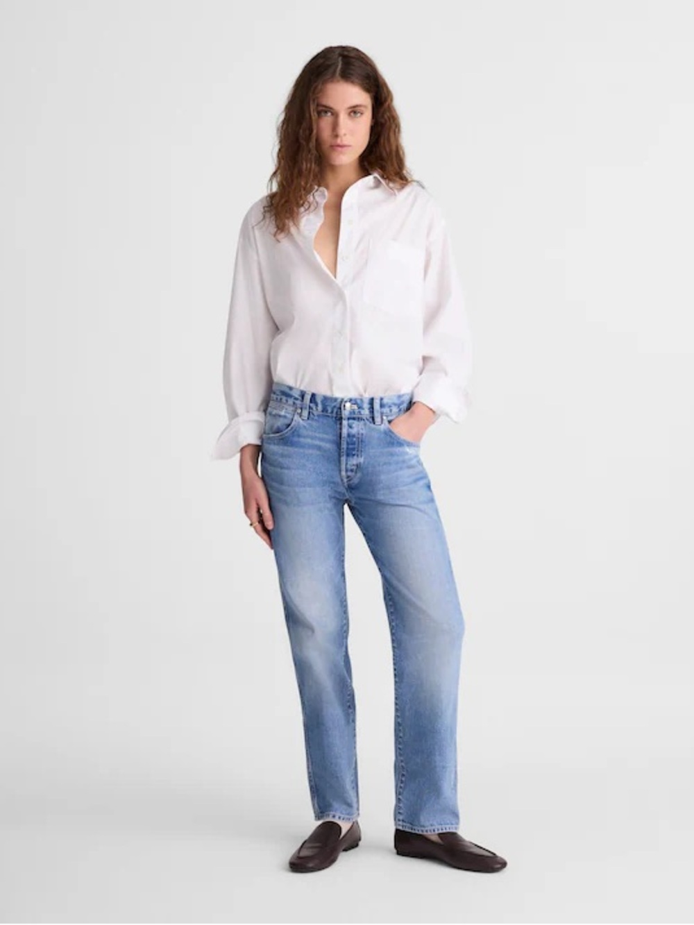 NWT Madewell Dean Easy Straight Jean 30 Classic Straight Light Blue Women's Jean